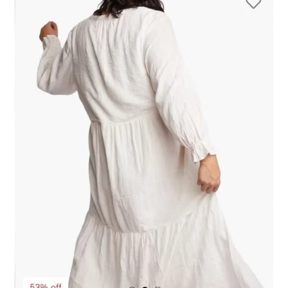 Able Dress Womens Size S Jane Maxi Local Global Antique Yellow White Tiered - Picture 3 of 14